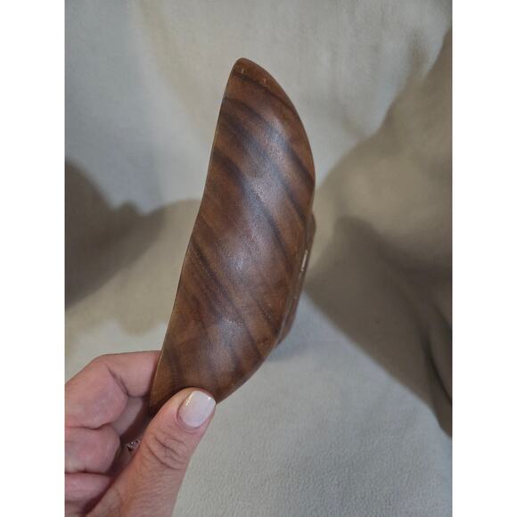 Vtg Kraftware Wood Carved Butterfly Bowl Monkey Pod Philippines - Picture 5 of 8